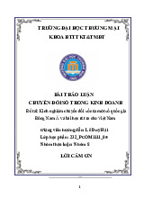 Kinh nghiệm Chuyển đổi Số tại Đông Nam Á | Bài thảo luận chuyển đổi số trong kinh doanh