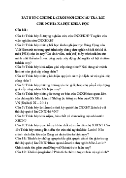 Đề cương câu hỏi tự luận ôn tập môn chủ nghĩa xã hội khoa học có đáp án