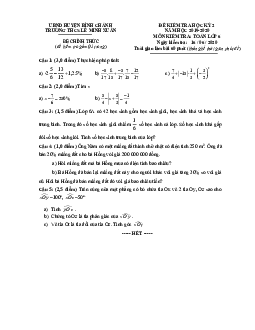 Đề thi HK2 Toán 6 năm 2019 – 2020 trường THCS Lê Minh Xuân – TP HCM