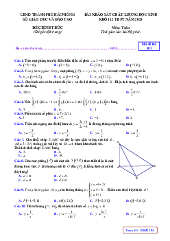 Đề khảo sát chất lượng Toán 12 THPT năm 2023 sở GD&ĐT Hải Phòng