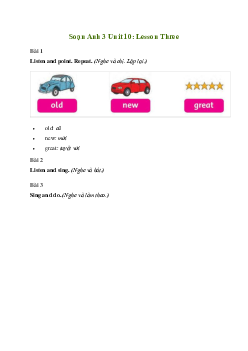 Giải Tiếng Anh lớp 3 Unit 10: Lesson Three | Family and Friends