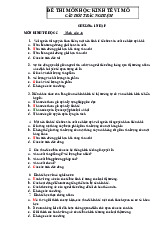 Trắc nghiệm kinh tế vi mô | Trường Đại học Kinh tế – Luật, Đại học Quốc gia Thành phố Hồ Chí Minh