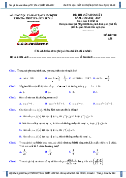 Đề thi giữa học kỳ I Toán 12 năm 2018 – 2019 trường THPT B Nghĩa Hưng – Nam Định