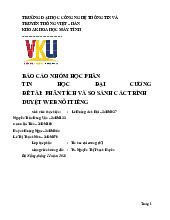Báo cáo: So sánh Trình duyệt Web | Trường Đại học Công nghệ thông tin và Truyền thông Việt Hàn, Đại học Đà Nẵng