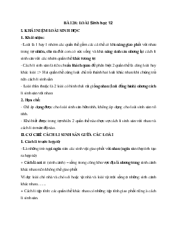 Sinh học 12 bài 28: Loài