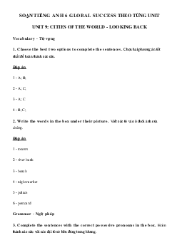 Tiếng Anh lớp 6 unit 9 Looking back