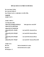 Báo cáo kết quả thực hành bài 6 học phần Kĩ thuật vi xử lí và vi điều khiển | Trường Đại học Phenikaa