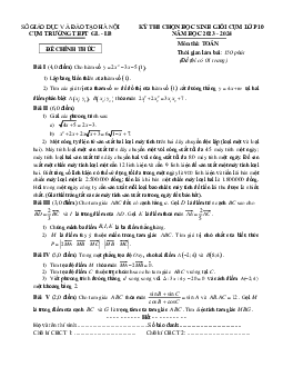 Đề HSG Toán 10 năm 2023 – 2024 cụm trường THPT Gia Lâm & Long Biên – Hà Nội