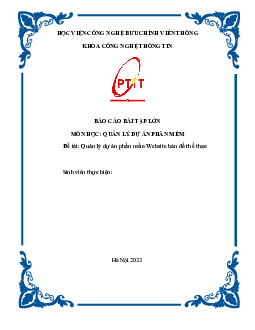 Báo cáo bài tập lớn: Quản lý dự án phần mềm Website bán đồ thể thao