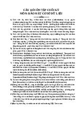 Câu hỏi ôn tập bảo mật cơ sở dữ liệu | Cơ sở dữ liệu | Trường Đại học Công nghiệp TP.HCM