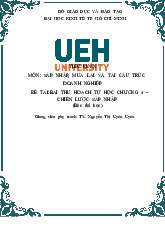 Đề tài:bài thu hoạch tự học chương 4 – Chiến lược sáp nhập  | Tiểu luận môn Sáp nhập, mua lại và tái cấu trúc doanh nghiệp  | Trường Đại học Kinh tế Thành phố Hồ Chí Minh