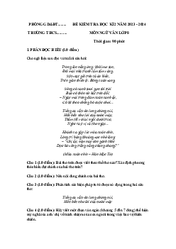 Đề thi học kì 2 môn Ngữ văn 8 năm 2023 - 2024 sách Cánh diều