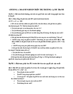 Bài tập chương 3: Doanh nghiệp trên thị trường cạnh tranh môn Kinh tế học đại cương