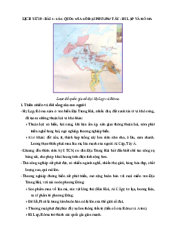 Lịch sử 10 bài 4: Các quốc gia cổ đại phương Tây - Hy Lạp và Rôma
