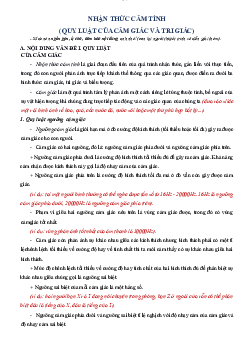 Quy luật của cảm giác và tri giác | Đại học Sư Phạm Hà Nội