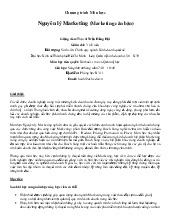 Tổng hợp Chương trình Môn học Nguyên lý Marketing (Marketing căn bản) | Trường Quốc tế - Đại học Quốc gia Hà Nội