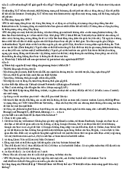 Ôn tập cuối kì môn Mạng máy tính