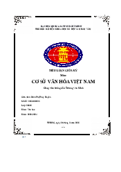 Tiểu luận giữa kỳ môn cơ sở văn hóa | Đại học KHXH và Nhân văn, Đại học quốc gia Thành phố HCM