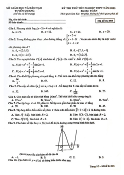 Đề thi thử THPT Quốc gia năm 2023 môn Toán Sở GD&ĐT Tuyên Quang