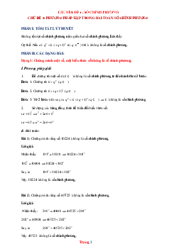 Phương pháp kẹp trong bài toán số chính phương Toán 6