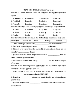 Giải Trắc nghiệm tiếng Anh 11 Unit 5 (Có đáp án)