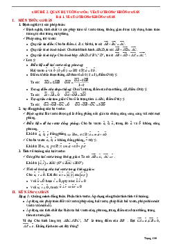 Tóm tắt lý thuyết và bài tập trắc nghiệm véctơ trong không gian, quan hệ vuông góc