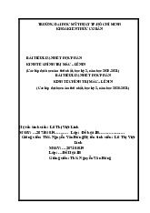 Bài tiểu luận hết học phần môn Lý luận và Lịch sử mỹ thuật | Trường Đại học Mỹ thuật Thành phố Hồ Chí Minh