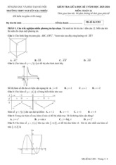 Đề giữa học kì 1 Toán 12 năm 2025 – 2026 trường THPT Nguyễn Gia Thiều – Hà Nội