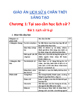 Giáo án Lịch sử 6 sách Chân trời sáng tạo (Cả năm)