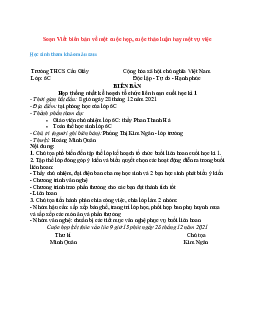 Soạn Ngữ văn 6 sách Chân trời sáng tạo bài Viết biên bản về một cuộc họp, cuộc thảo luận hay một vụ việc