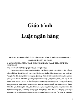 Giáo trình Luật ngân hàng  | Đại học Fulbright Việt Nam