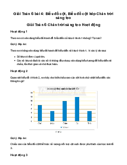 Giải Toán 6 Bài 4: Biểu đồ cột, Biểu đồ cột kép sách Chân Trời Sáng Tạo
