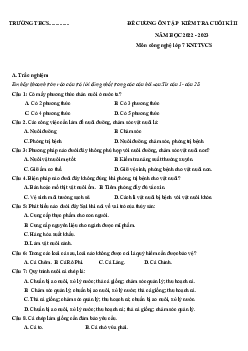 Đề cương ôn tập học kì 2 môn Công nghệ 7 sách Kết nối tri thức với cuộc sống