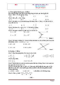 TOP 30 đề thi học kì 1 toán lớp 7 ( có đáp án )