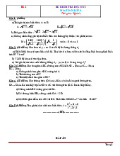 20 Đề Thi HK1 Toán 9 Có Đáp Án