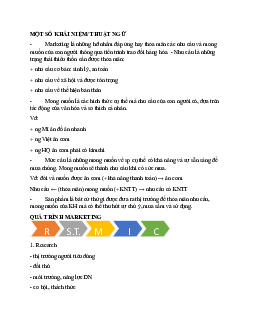 Một số khái niệm thuật ngữ Nguyên lý Marketing