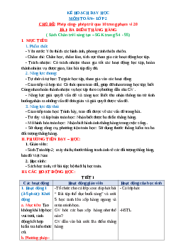 Giáo án Toán 2 sách Chân trời sáng tạo | Tuần 7 | Tiết 2
