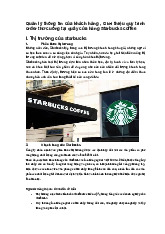 Quản lý thông tin khách hàng và quy trình order tại Starbucks | Quản lý thông tin | Trường Đại học Khoa học Tự nhiên, Đại học Quốc gia Hà Nội
