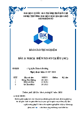 Báo cáo thí nghiệm Bài 3: mạch điện xoay chiều (AC) - Giải tích | Trường Đại học Bách khoa Thành phố Hồ Chí Minh