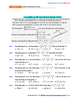 Tổng ôn tập TN THPT 2020 môn Toán: Phương trình đường thẳng