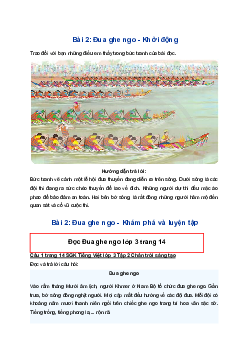 Bài 2: Đua ghe ngo trang 14 SGK Tiếng Việt lớp 3 Chân trời sáng tạo Tập 2