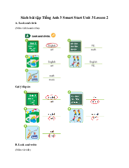 Sách bài tập Tiếng Anh 3 Smart Start Unit 3 Lesson 2