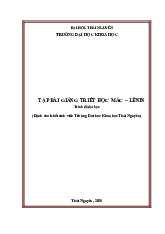 Tập Bài Giảng Môn Triết học Mác- Lênin | Trường Đại học Khoa học, Đại học Thái Nguyên