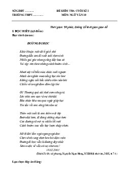 Giải Đề thi học kì 1 môn Ngữ văn 10 năm 2023 - 2024 sách Kết nối tri thức với cuộc sống đề 5