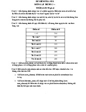 Đề kiểm tra số 1 Môn: lập trình c++ | Học viện Nông nghiệp Việt Nam
