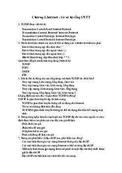 Trắc nghiệm Chương 1: Cơ sở hạ tầng công nghệ thông tin
