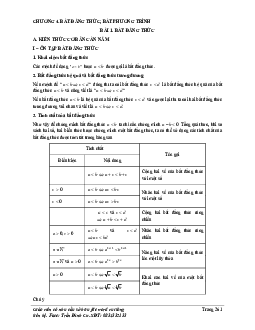 Phân loại và phương pháp giải bài tập bất đẳng thức – bất phương trình