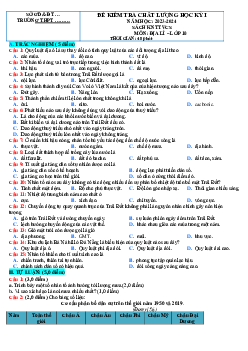 Đề thi học kì 1 môn Địa lí 10 năm 2023 - 2024 sách Kết nối tri thức với cuộc sống đề 1