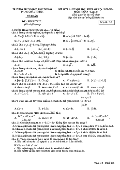 Đề giữa kì 1 Toán 10 KNTTVCS năm 2023 – 2024 trường Phan Châu Trinh – Đà Nẵng