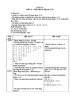 Giáo án Toán 1 - Tuần 12 | sách Cùng học để phát triển năng lực